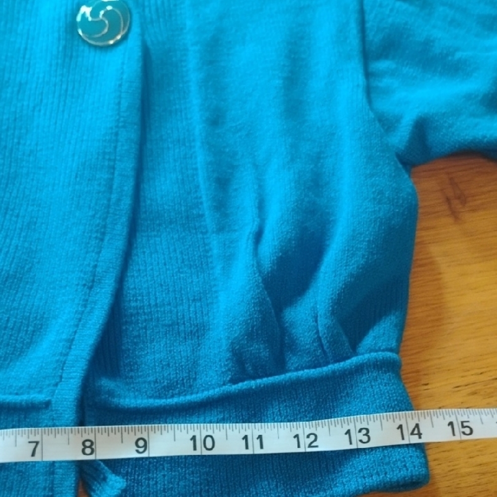 St. John By Marie Grey Vintage Blue Cardigan. See Measurements For Your Fit. - Picture 9 of 12